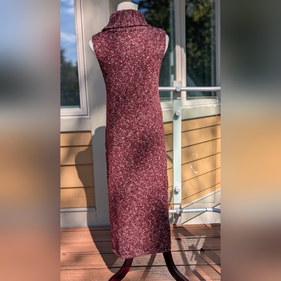 Anthropologie burgundy sweater dress tunic top boho Sz Small - Picture 4 of 10